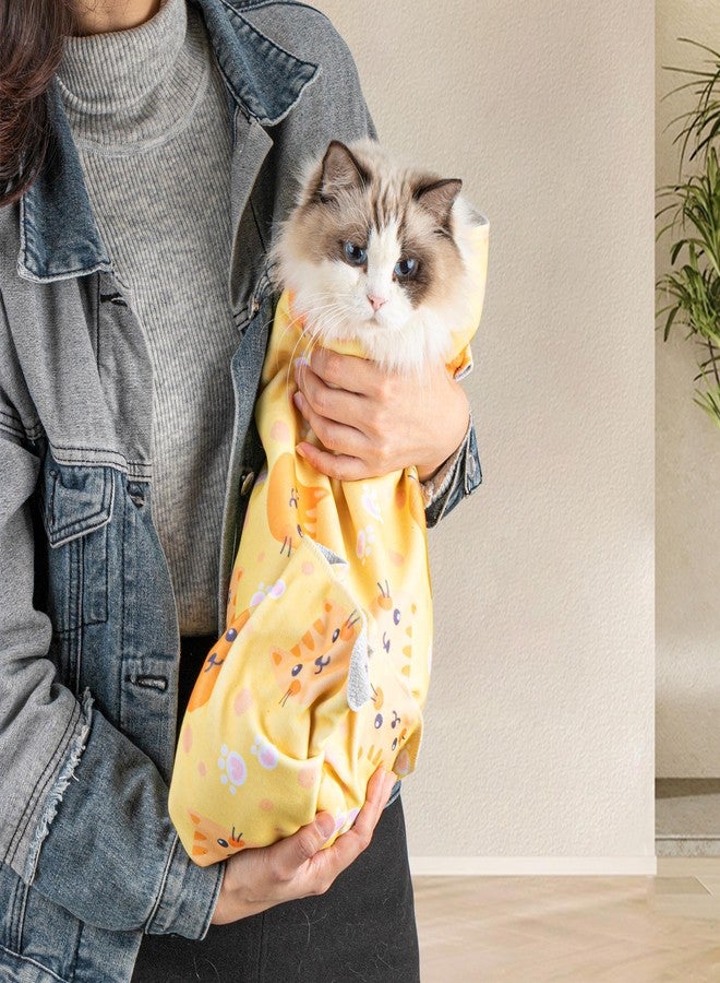 INKNOTE 27.5 Inch Cat Grooming wrap Velcro Fabric for Cats Cat wrap for Cutting Nails Pet Grooming Adhesive Restraint Cloth for Calming Anti-Runaway Scratch Bitten Multifunctional Supplies - Image 2